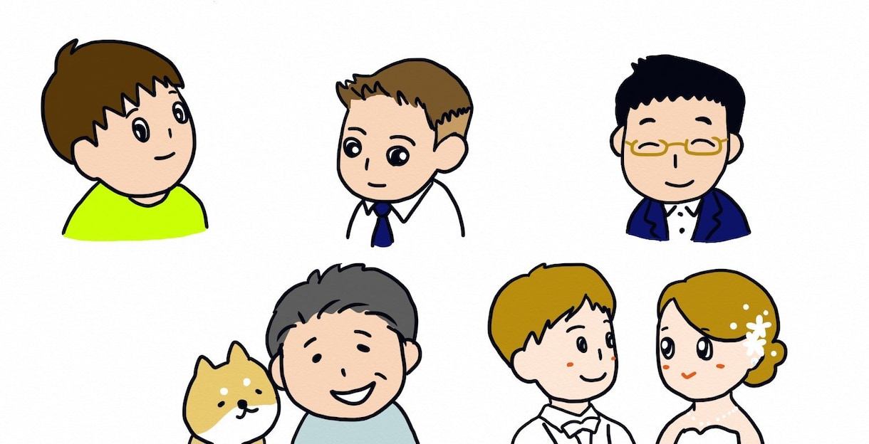 ゆるかわ！似顔絵・アイコン・イラスト制作します 【愛犬･猫】とのツーショットを優しいタッチでお描きします イメージ3