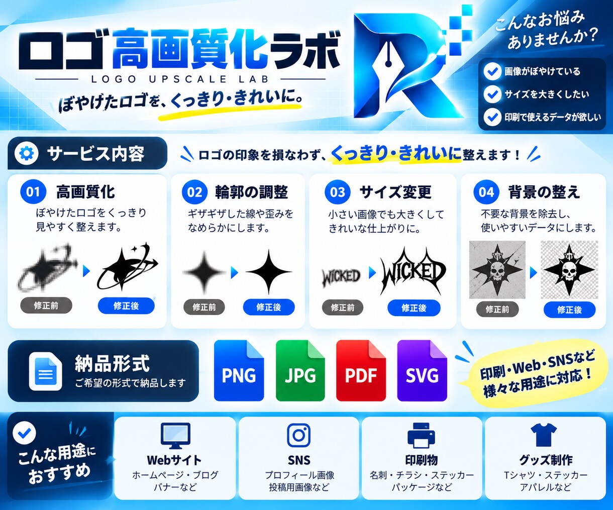 ロゴを高画質化・きれいに整えます ぼやけたロゴをくっきり見やすく修正 イメージ4