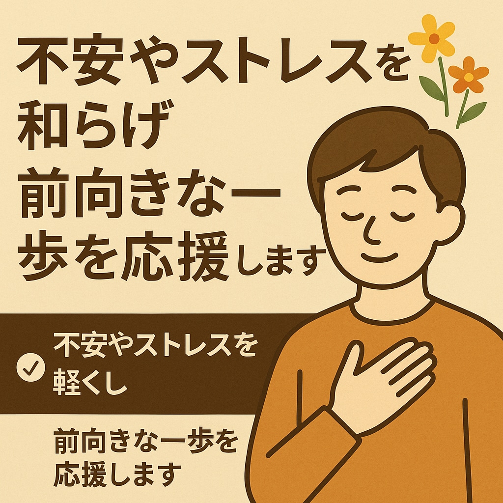 不安やストレスを和らげ前向きな一歩を応援します 不安やストレスを軽くし前向きな一歩を応援します イメージ1
