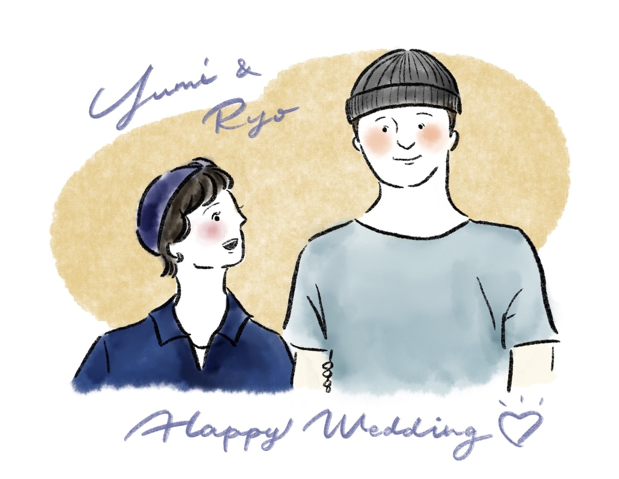 お二人の可愛い瞬間をより可愛くイラストにします 特別な日のプレゼントや、結婚式にペーパーアイテムにも！ イメージ4