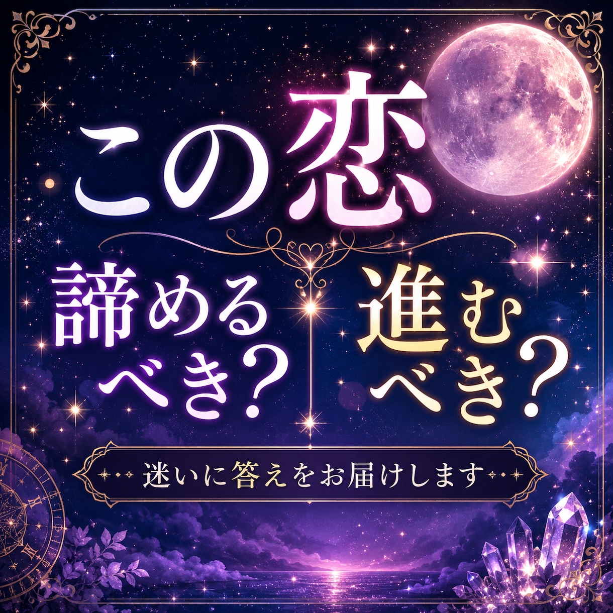 この恋進むべき？諦めるべき？恋愛の悩みを鑑定します 恋の迷いに答えを。今の状況と今後の流れをお伝えします。 イメージ1