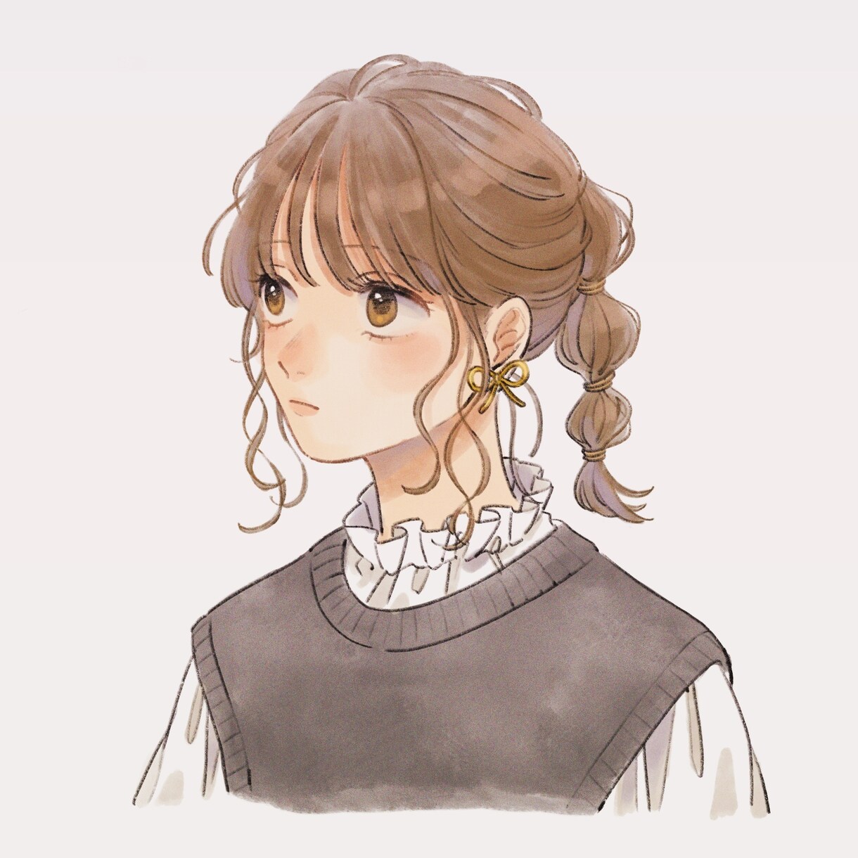 SNS用アイコンイラスト作成致します 柔らかい雰囲気の可愛い女の子や男の子のイラスト イメージ1