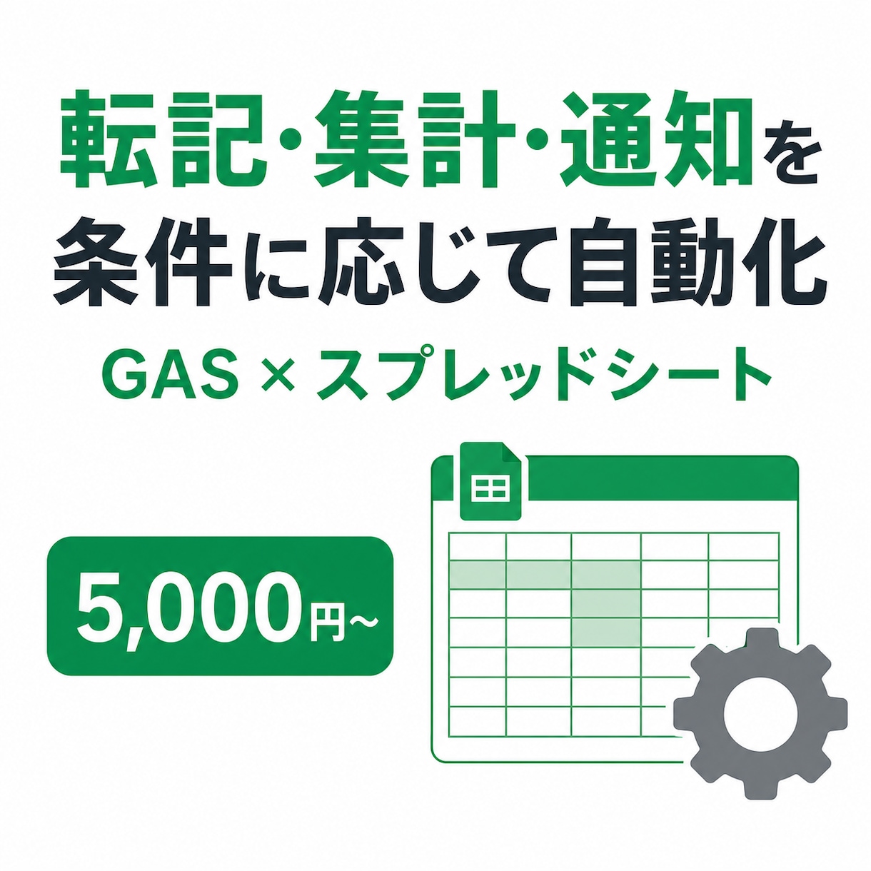 スプレッドシートの面倒な作業をGASで自動化します 毎日の転記・集計・通知を、条件に応じて自動化 イメージ1