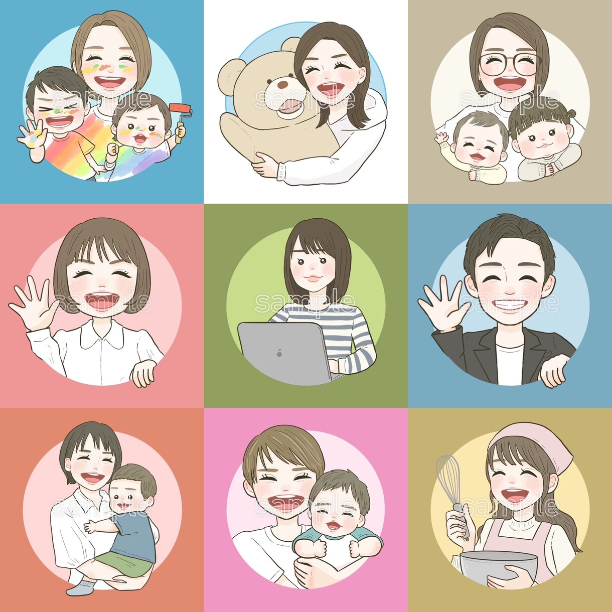 商用OK◎目立つ！飛び出すSNSアイコン描きます ゆるかわインパクトのあるアイコン！赤ちゃんや男性、ペットにも イメージ8