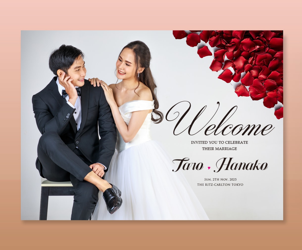 オシャレ! 結婚式のウェルカムボードデザインします 送料込! 急ぎでの対応も可!パネル仕様にて印刷〜お届けします イメージ5