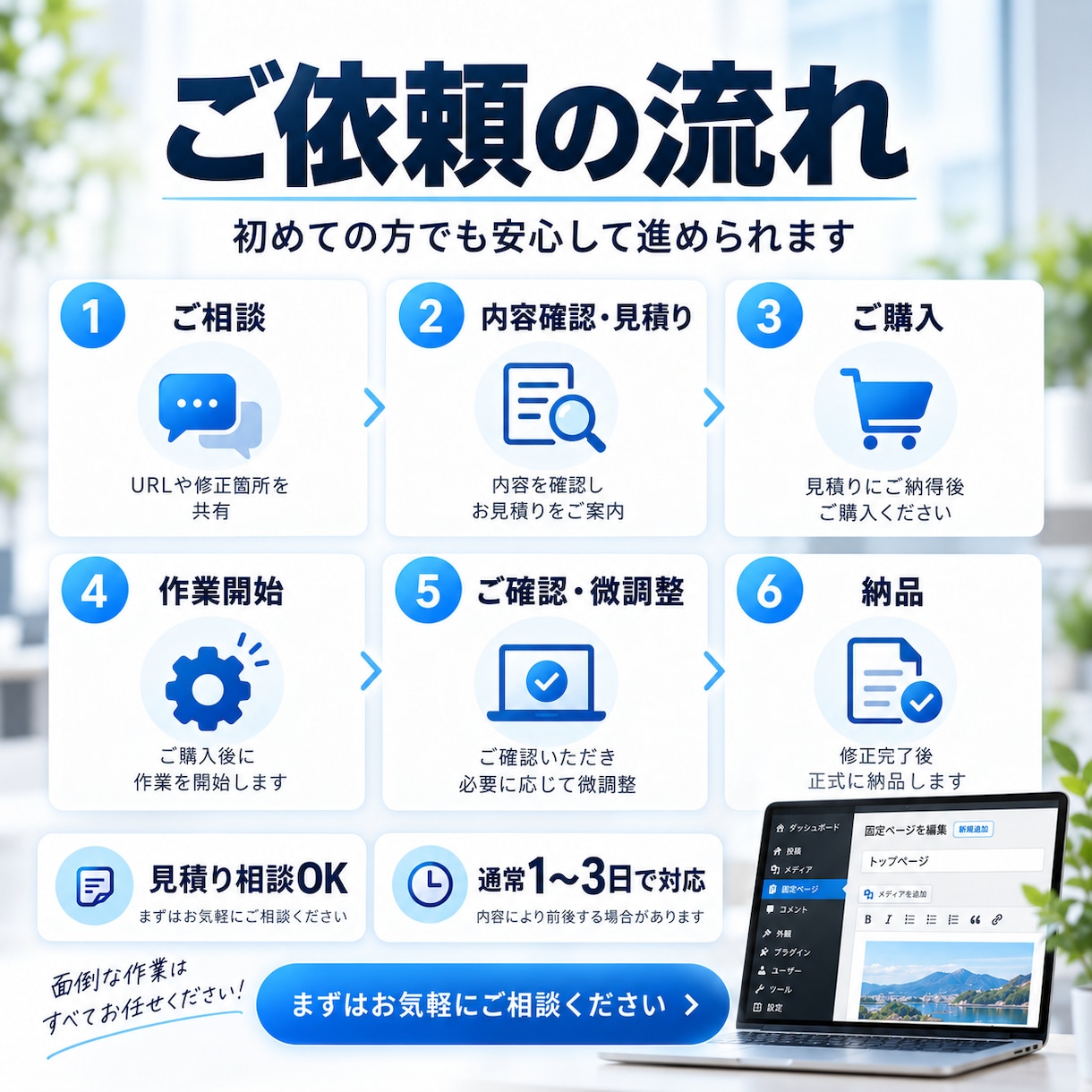 WordPressの修正・更新をしますます 文章・画像・レイアウトの修正に丁寧に対応します イメージ3