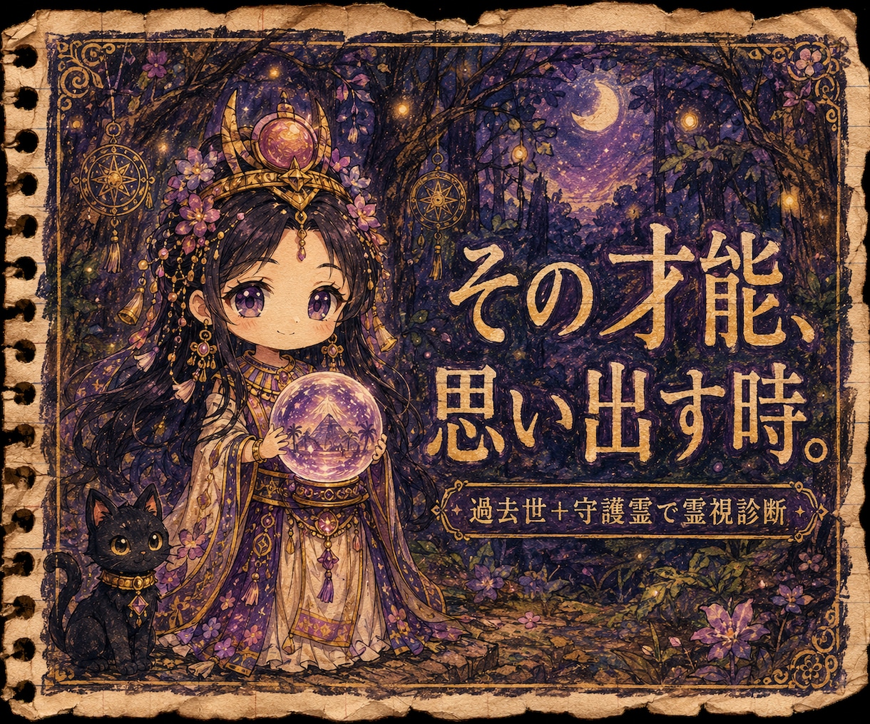 占い師の才能を過去世と守護霊の霊視で診断します 魔女・巫女・聖職者・僧侶、魂に刻まれた才能を鑑定します。 イメージ1