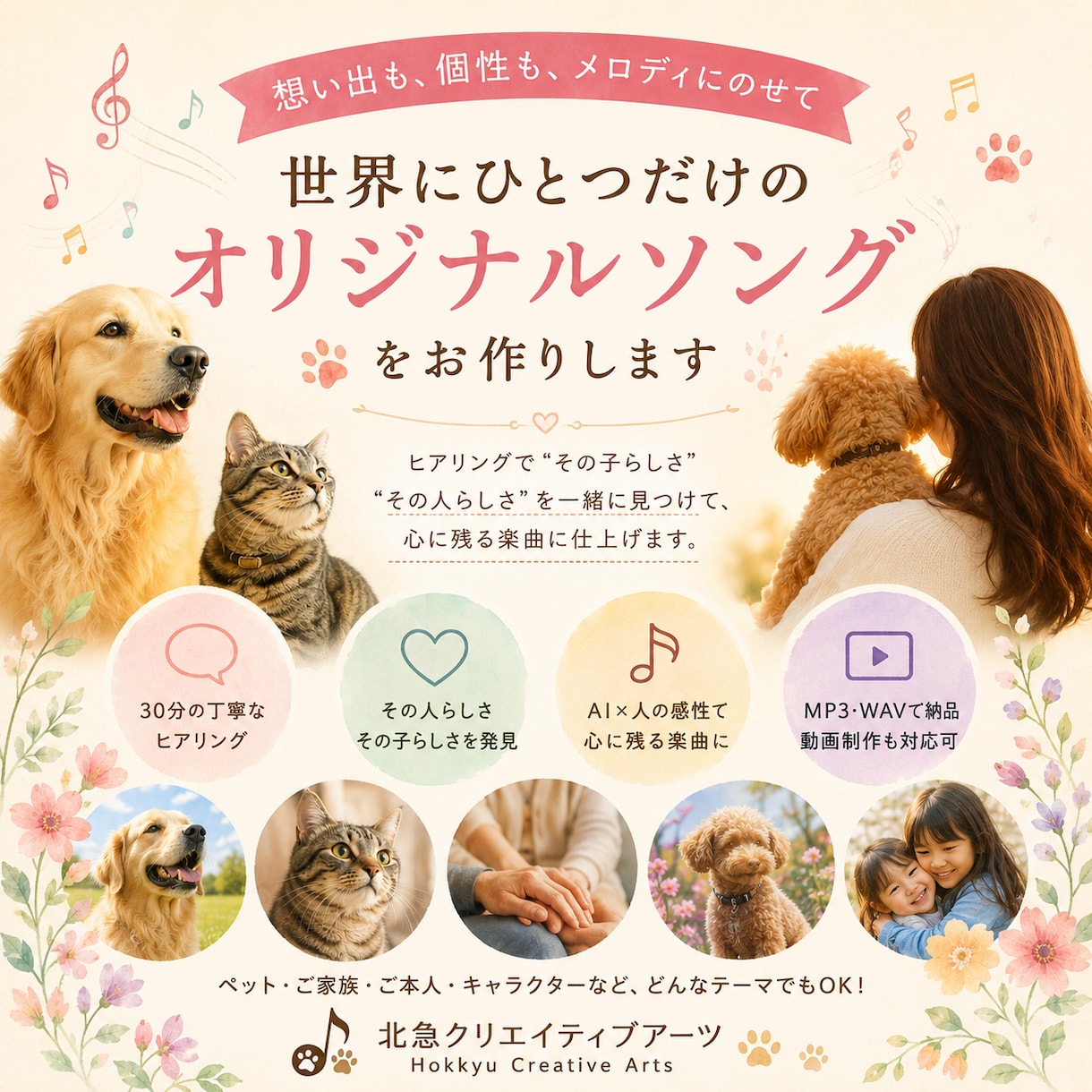 ペットや大切な人の歌作ります 30分の対話から、世界にひとつの歌をお作りします イメージ1