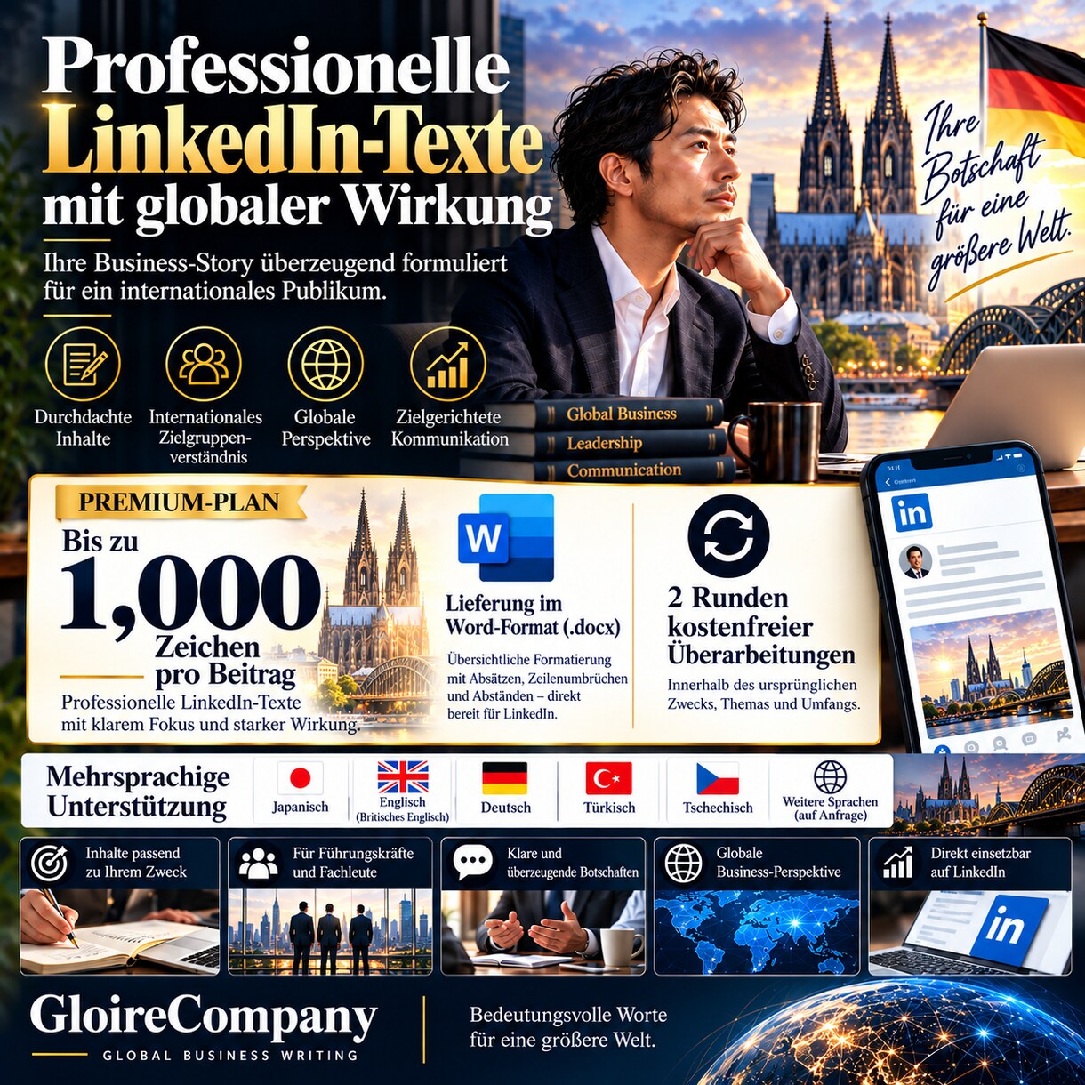 LinkedIn国際発信を戦略設計します 世界市場へ届く発信と文章を個別設計 イメージ3