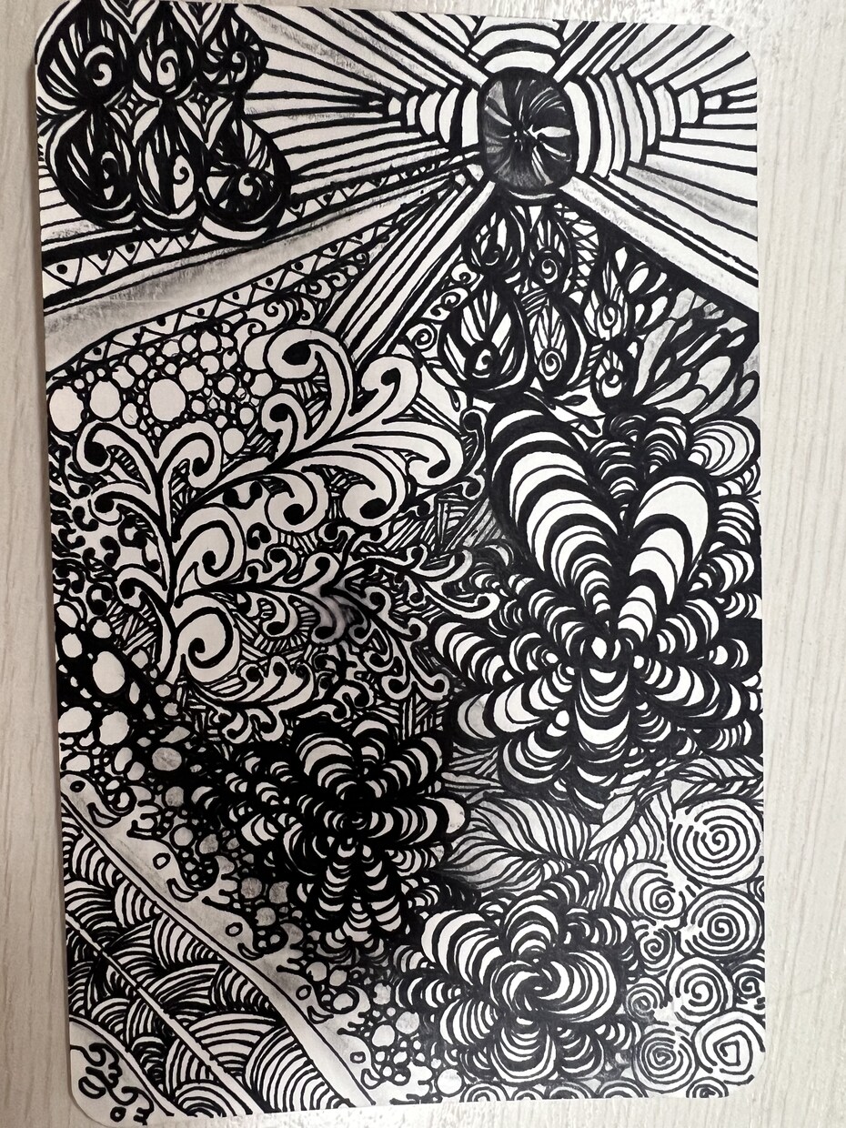 ゼンタングルで描きます 唯一無二の作品です。ごらんください！ イメージ6