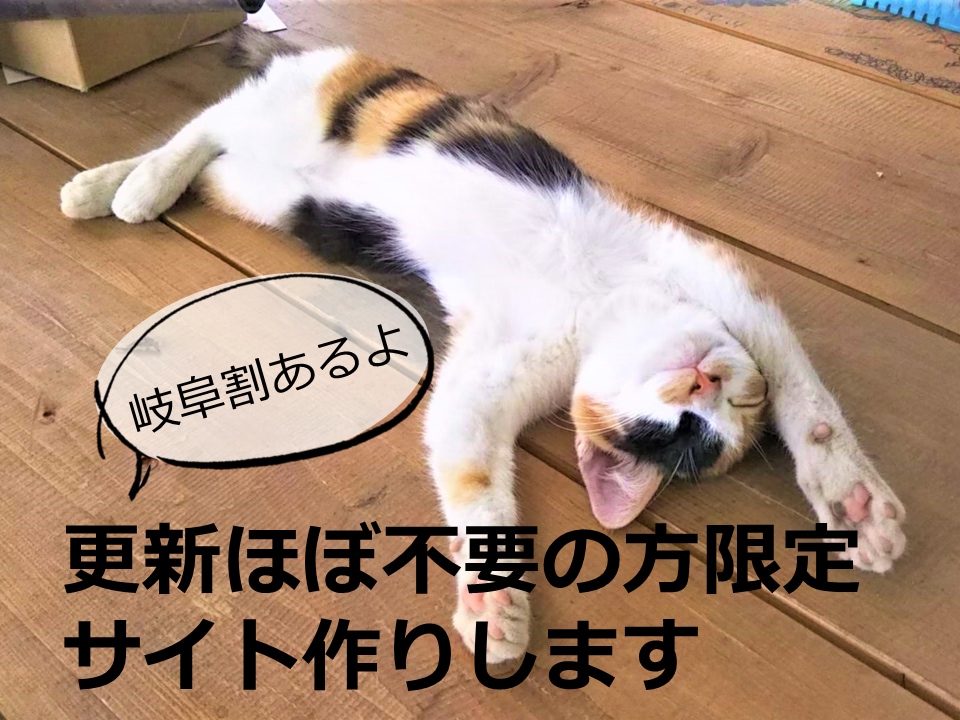 岐阜割あり★更新ほぼ不要の方限定でサイト作ります 情報発信はSNSやブログでやってる、特設サイトを作りたい等 イメージ1