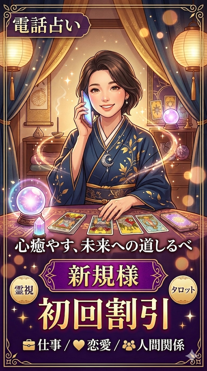 電話占い新規様限定！霊視でみていきます 1分から大歓迎 サクッとみていきます！モヤモヤを減らします イメージ1