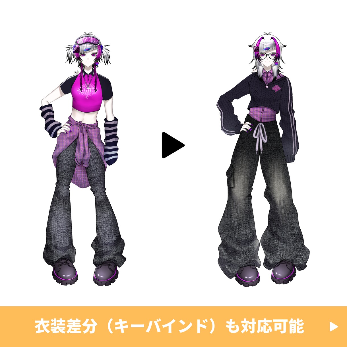 Vtuberキャラデザ～モデリング全行程制作します すべてが揃います！Live2Dモデル・パーツ分け・SDキャラ イメージ4