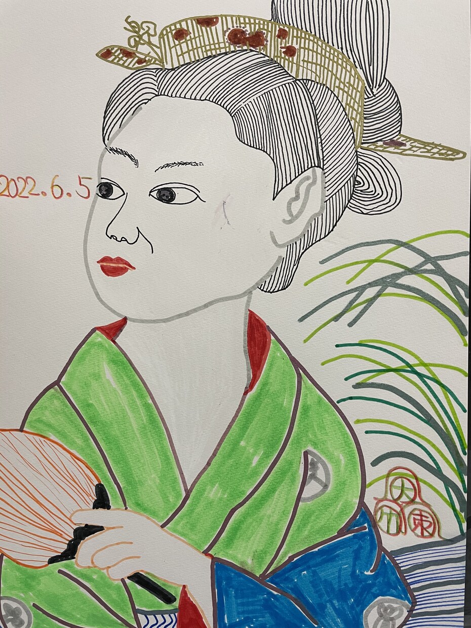 部屋に気軽に飾れます 線などは描かずに、一筆描きの、世界に一つしかない絵画 イメージ8
