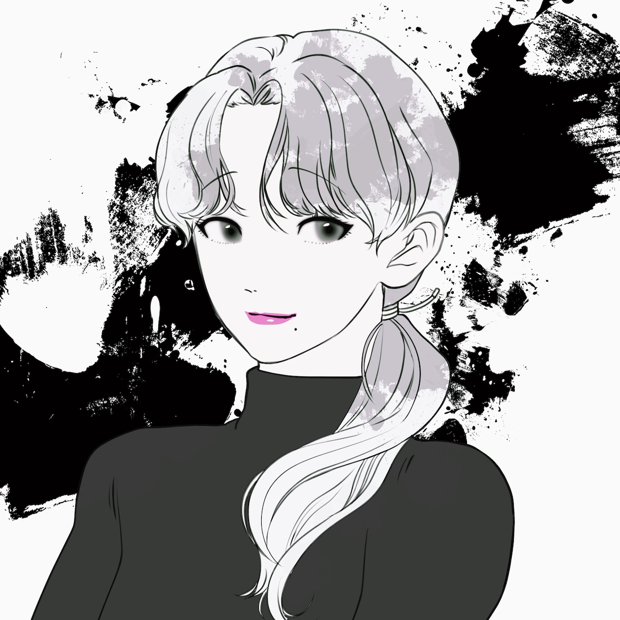 オシャレでモダンなアイコン制作します ✦似顔絵可✦差し色で印象付けるクールな仕上がり イメージ4
