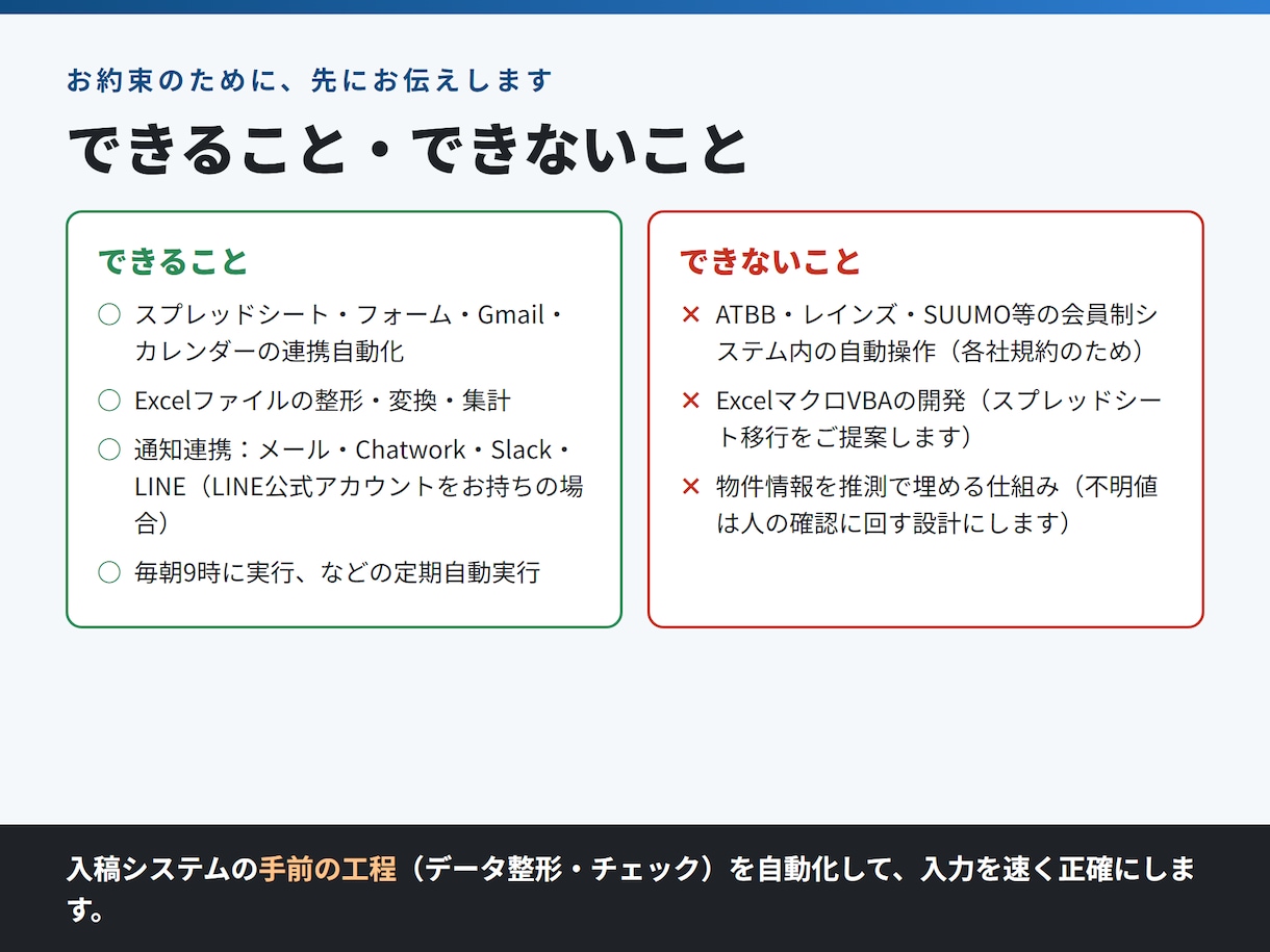 不動産会社の事務作業を自動化ツールにします 物件データ整理・反響集計・帳票づくりを自動に イメージ6