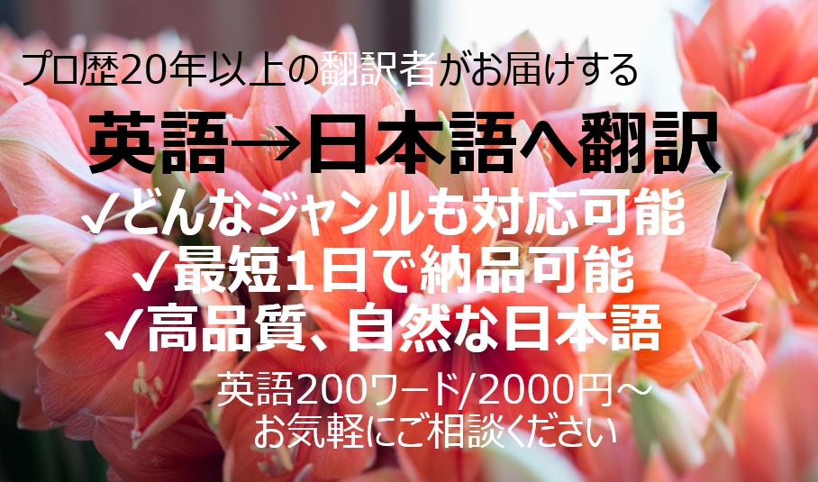 プロ歴24年の翻訳者が高品質な日本語に訳します ネイティブに伝わる自然な【英語➡︎日本語】に翻訳します イメージ1