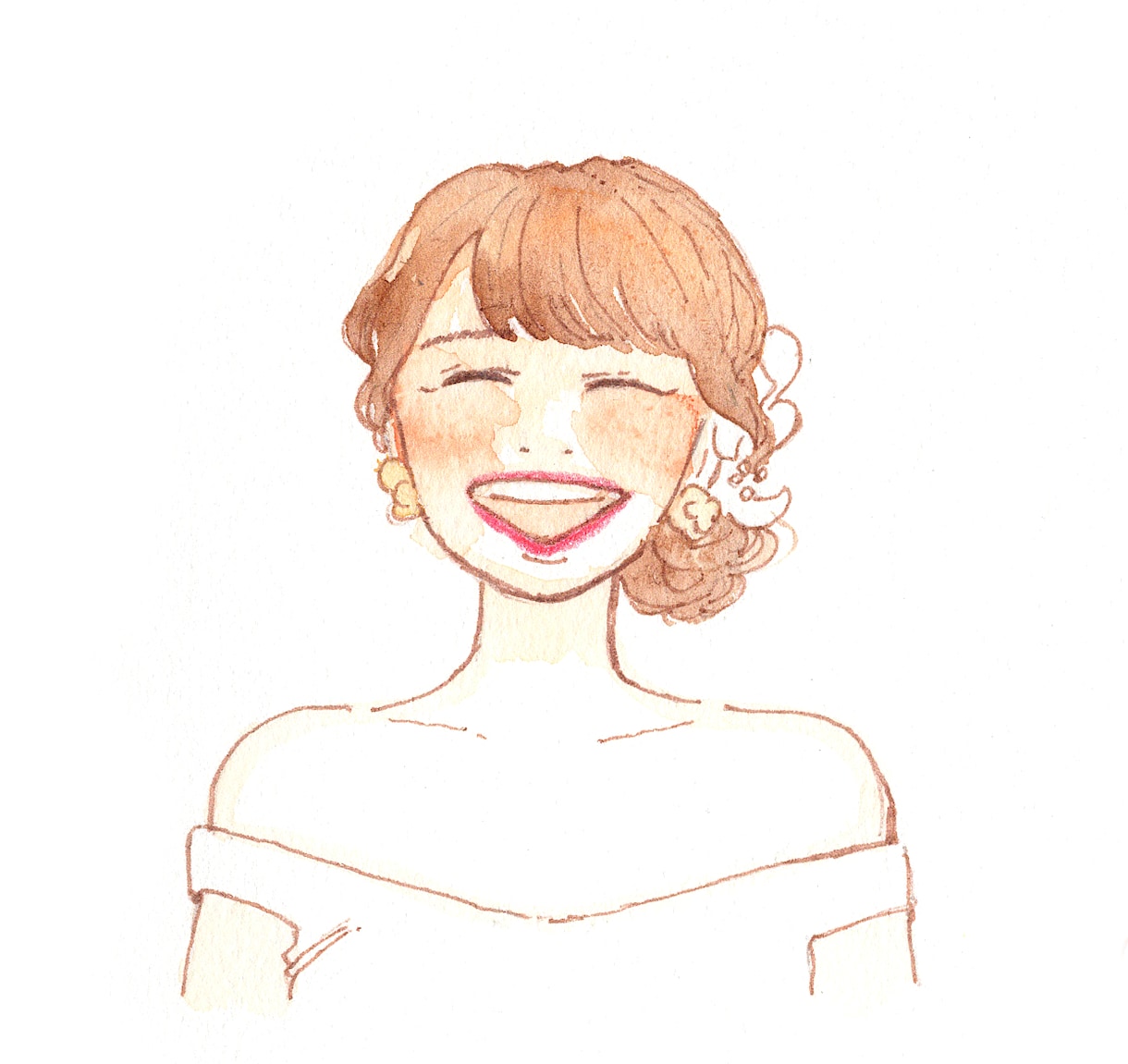透明水彩で似顔絵描きます 色んな所に使える！ふんわり雰囲気の似顔絵 イメージ2