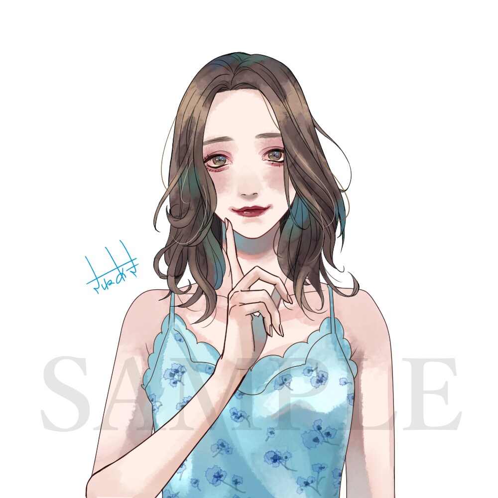 オシャレなSNSアイコン/イラストを制作致します 透明感のある美しいタッチをご希望の方に イメージ2
