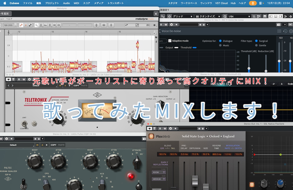 スマホ録音〇低価格で歌ってみたMIXをします 元歌い手がボーカリストに寄り添って高クオリティでMIXします イメージ1