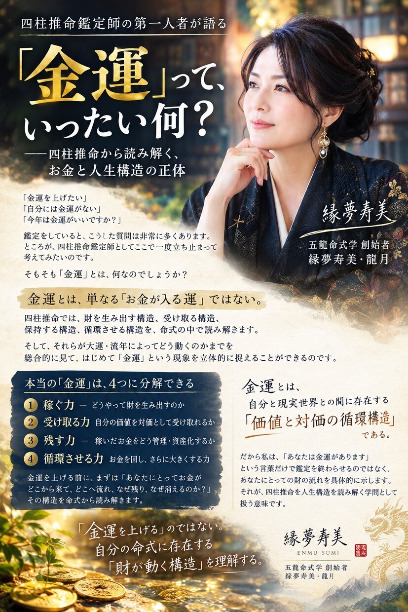 四柱推命からあなたの構造にこだわった鑑定をします 「なぜ同じ繰り返してしまうのか」を命式の内面から読み解きます イメージ6