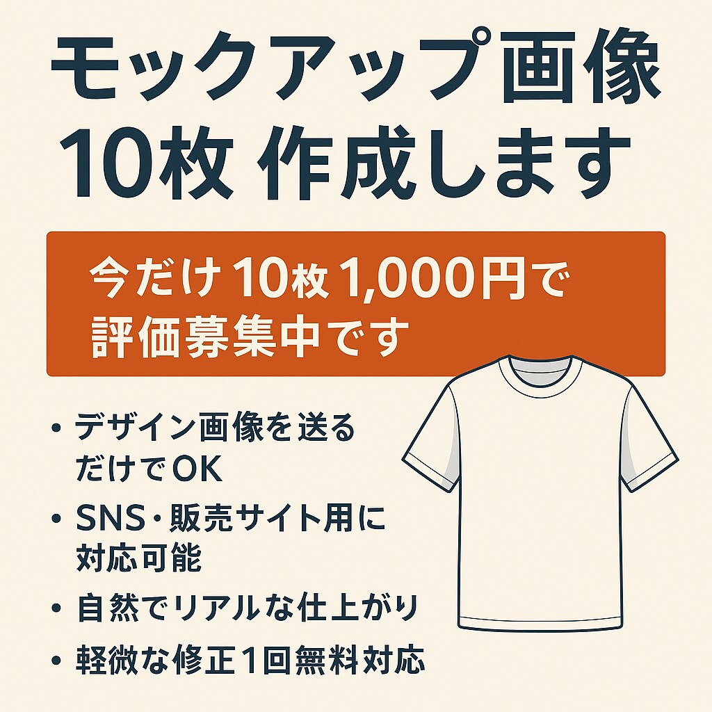 モックアップ画像10枚作成します 今だけ10枚1,000円で評価募集中です イメージ1