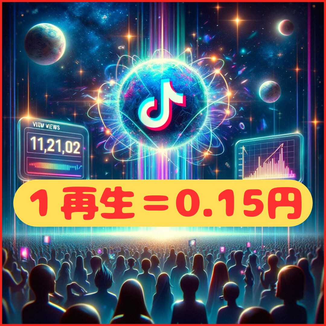 TikTokの希望再生回数を拡散します １再生＝0.15円！　10,000再生から承ります！ イメージ1