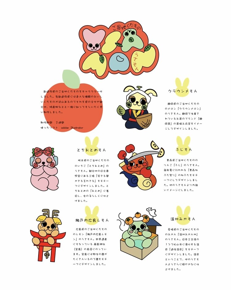 キャラクターデザインします 親しみやすいPOPなキャラクターをデザインします！ イメージ1