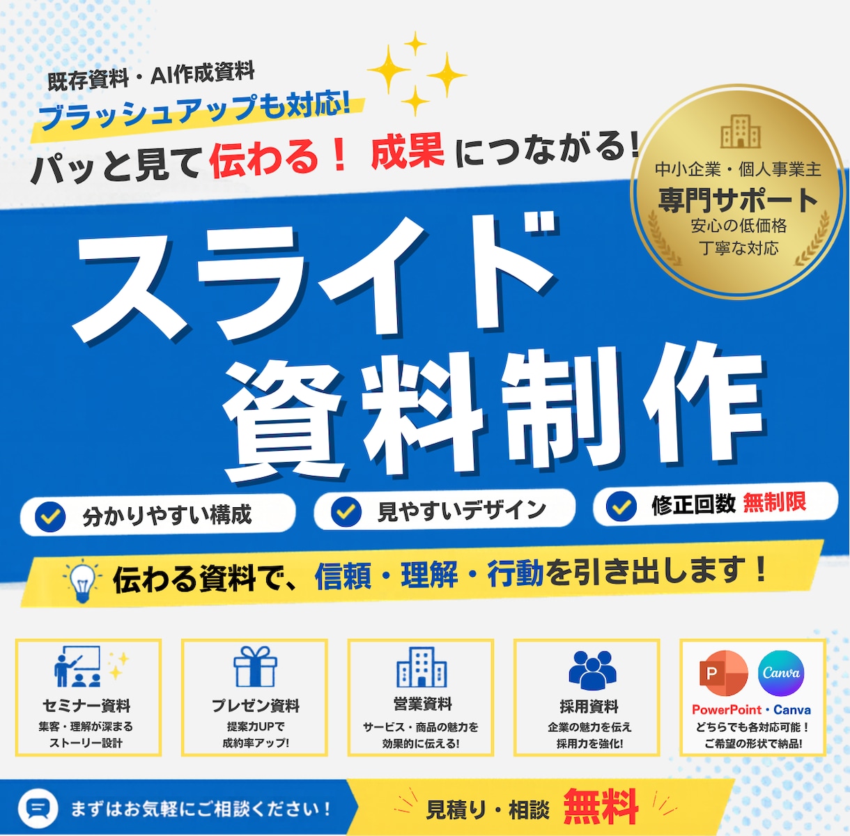 スライド制作します PowerPoint・Canvaで納品：一目で分かりやすく！ イメージ1