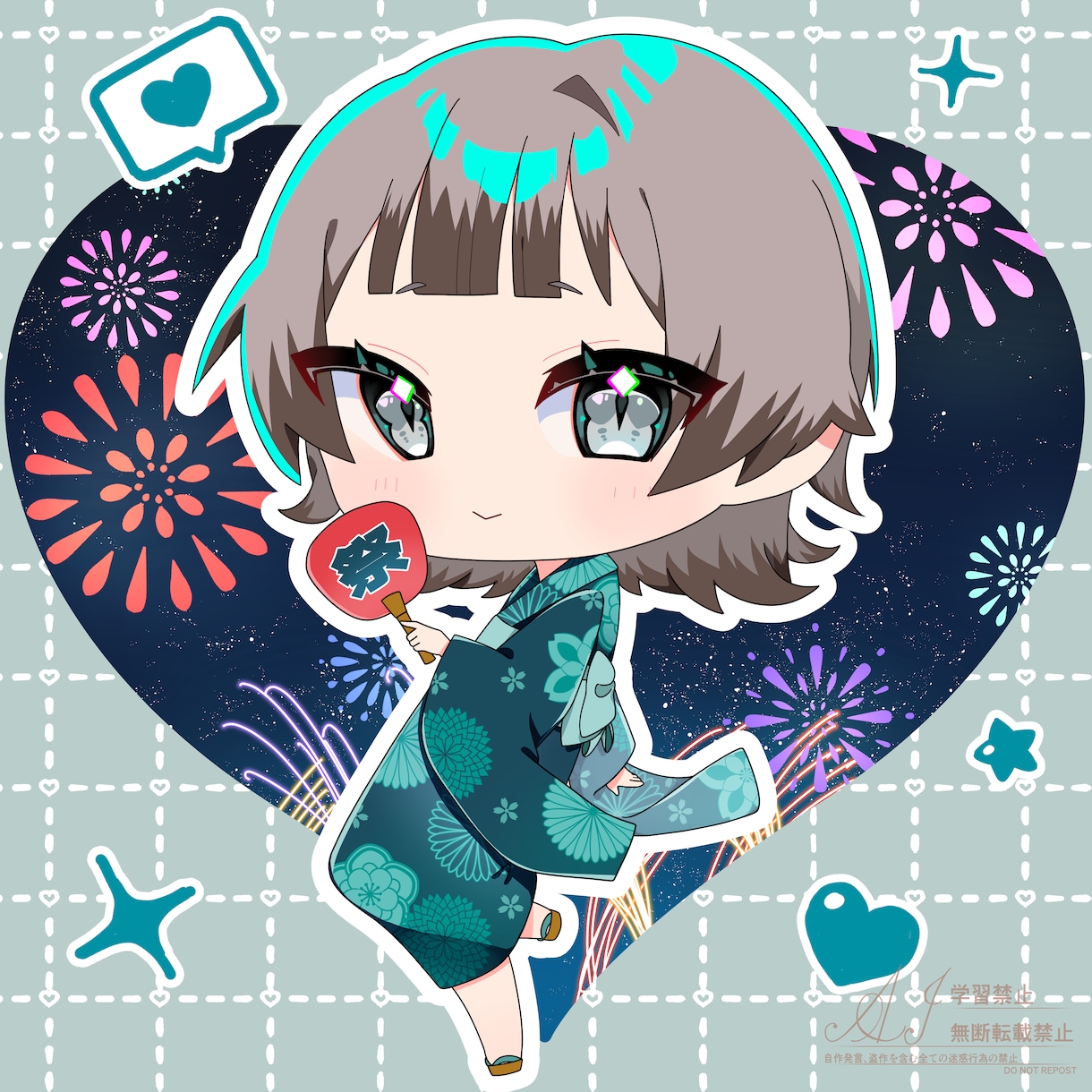 ミニキャラ(ちびキャラ)イラスト描きます シンプル塗りのキラキラとした瞳で描きます！ イメージ1