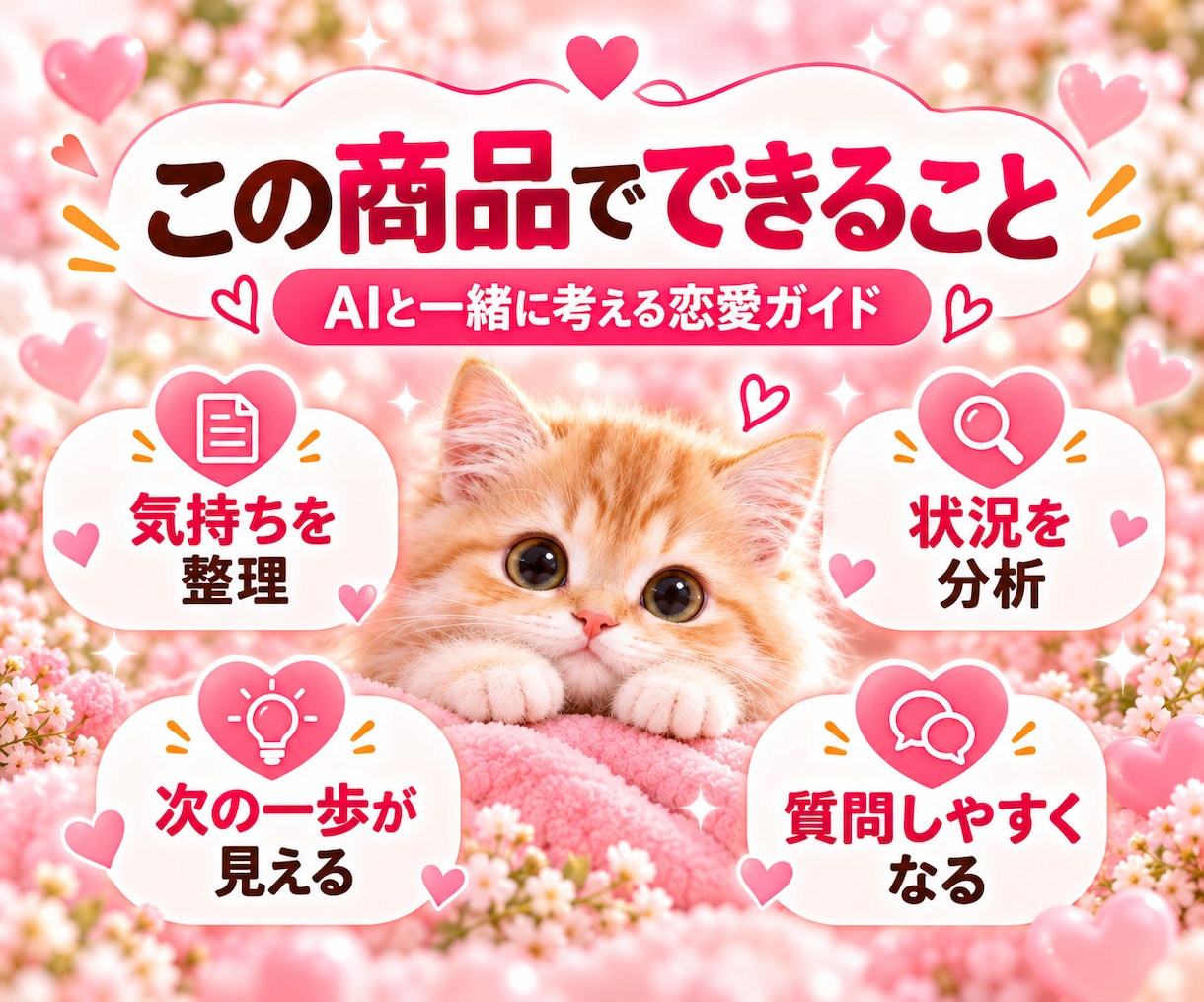 恋愛相談AIで片思い・復縁等の整理方法を届けます LINE返信・デート・交際中・恋人の不安を整理するヒント イメージ3