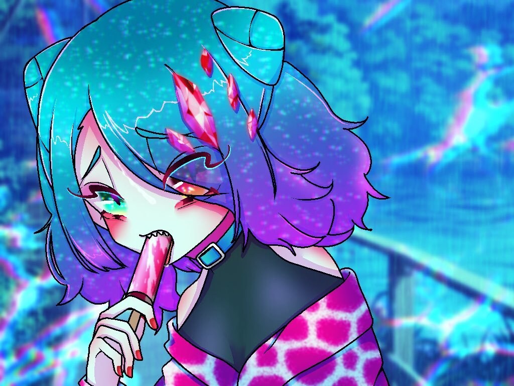 SNSアイコン！ネオンカラー風イラスト描きます アイコンサイズ正方形のイラストを描きます！ イメージ1