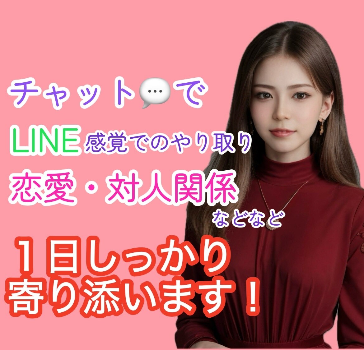 １日しっかり寄り添います チャット形式でのお気軽お話し♡ イメージ1