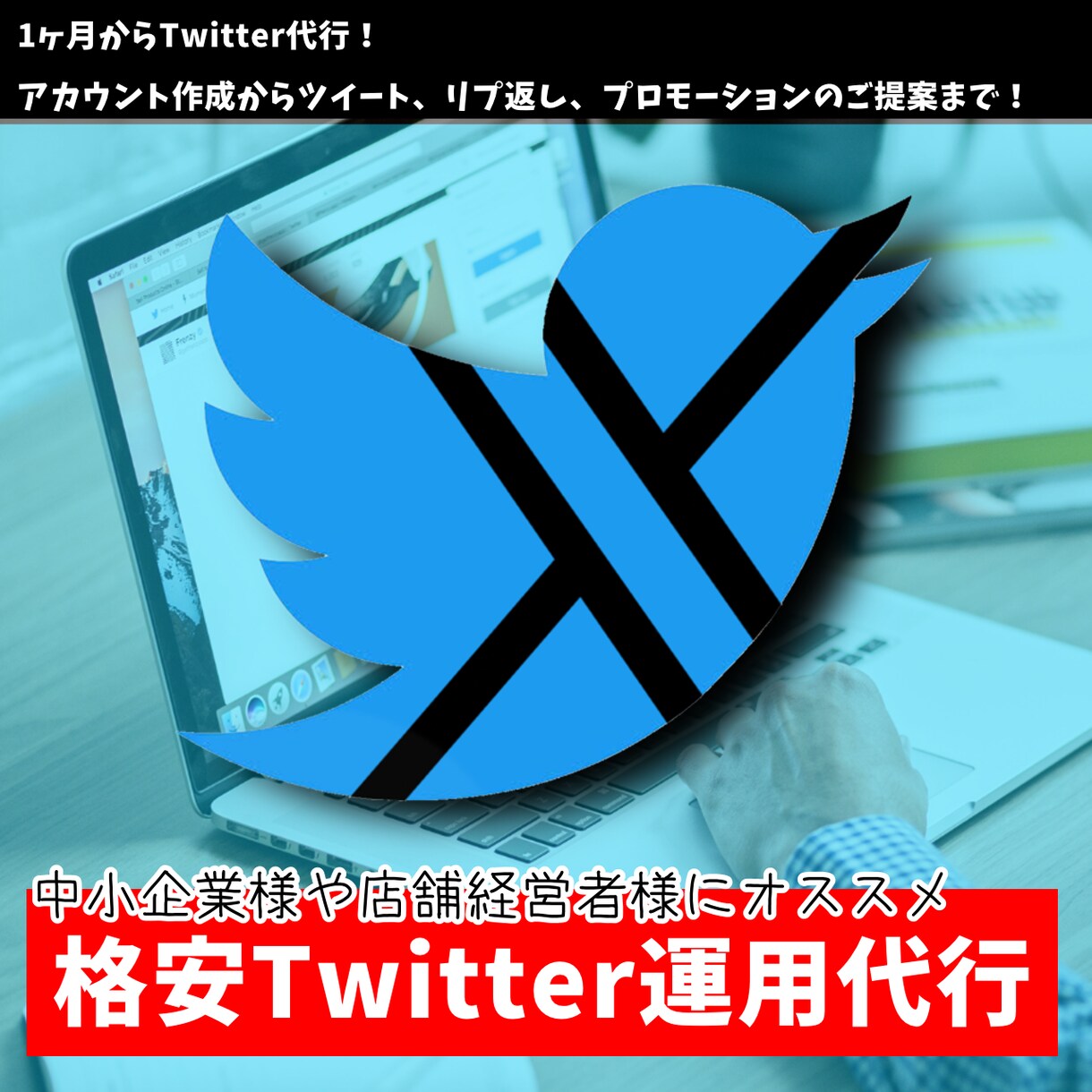格安でTwitterのアカウントの作成代行します 頂いた素材からアイコンやヘッダーも作成します。 イメージ1