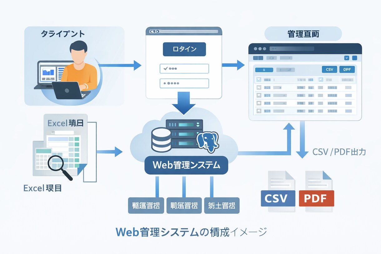 業務効率化のWebシステムを設計・開発します 要件整理から運用まで丁寧にサポートします イメージ1
