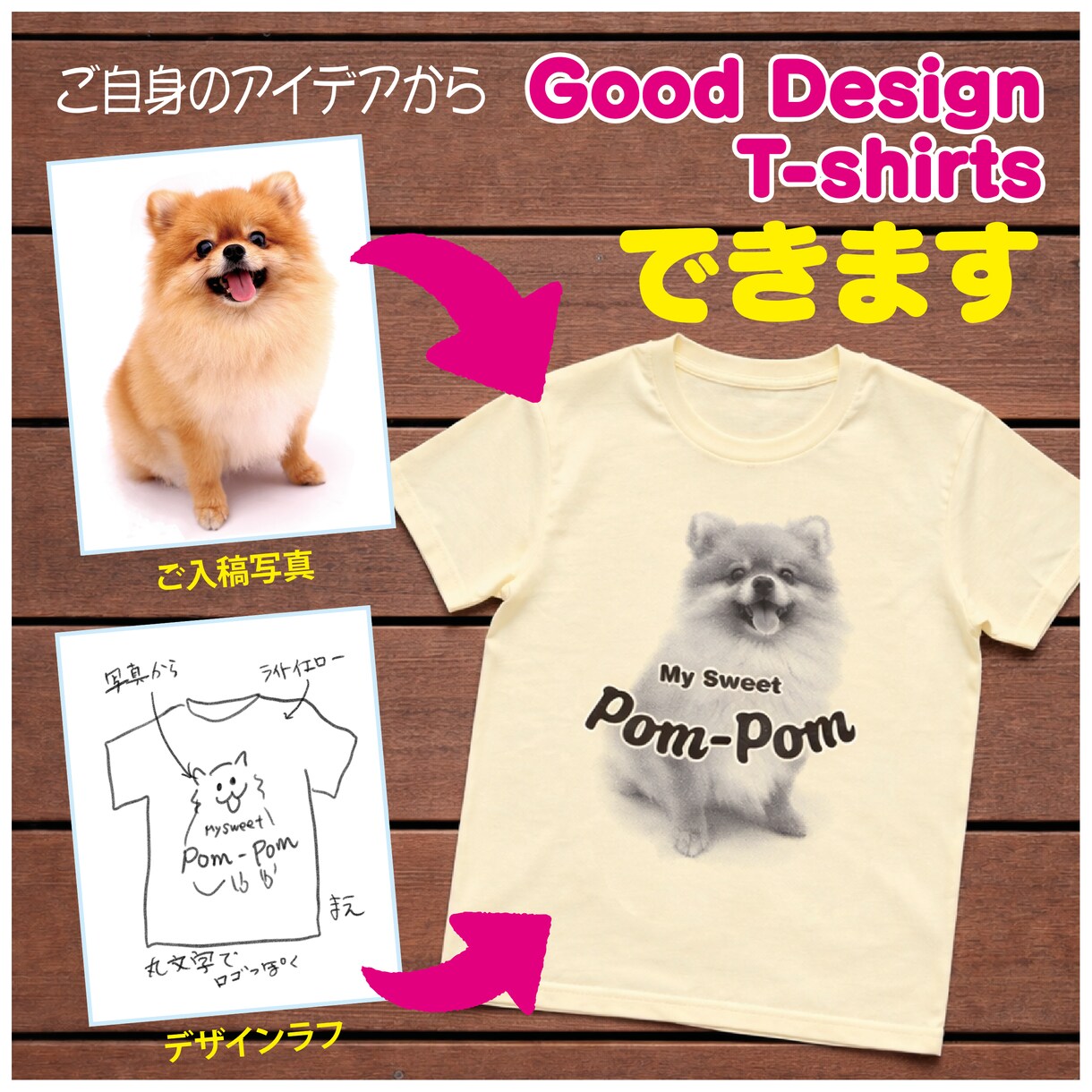 オリジナルTシャツ！カンタンにオーダーできます アイデアでをカタチに、本格スクリーンプリントTシャツ2枚から イメージ1