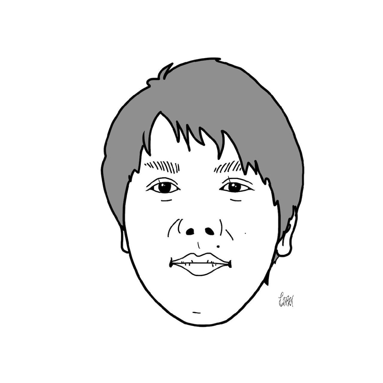 デフォルメしない、2色で仕上げる似顔絵を描きます いただいたお写真をもとに似顔絵を作成します。 イメージ4