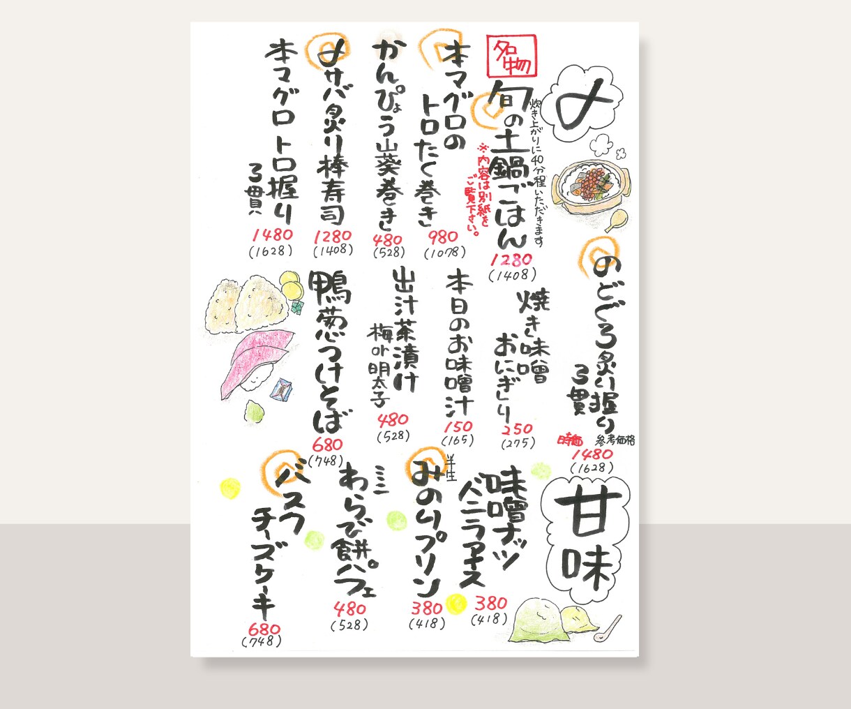 手書き・筆文字メニュー作ります 元飲食店店長がお客様の目を引くメニューを制作します イメージ8