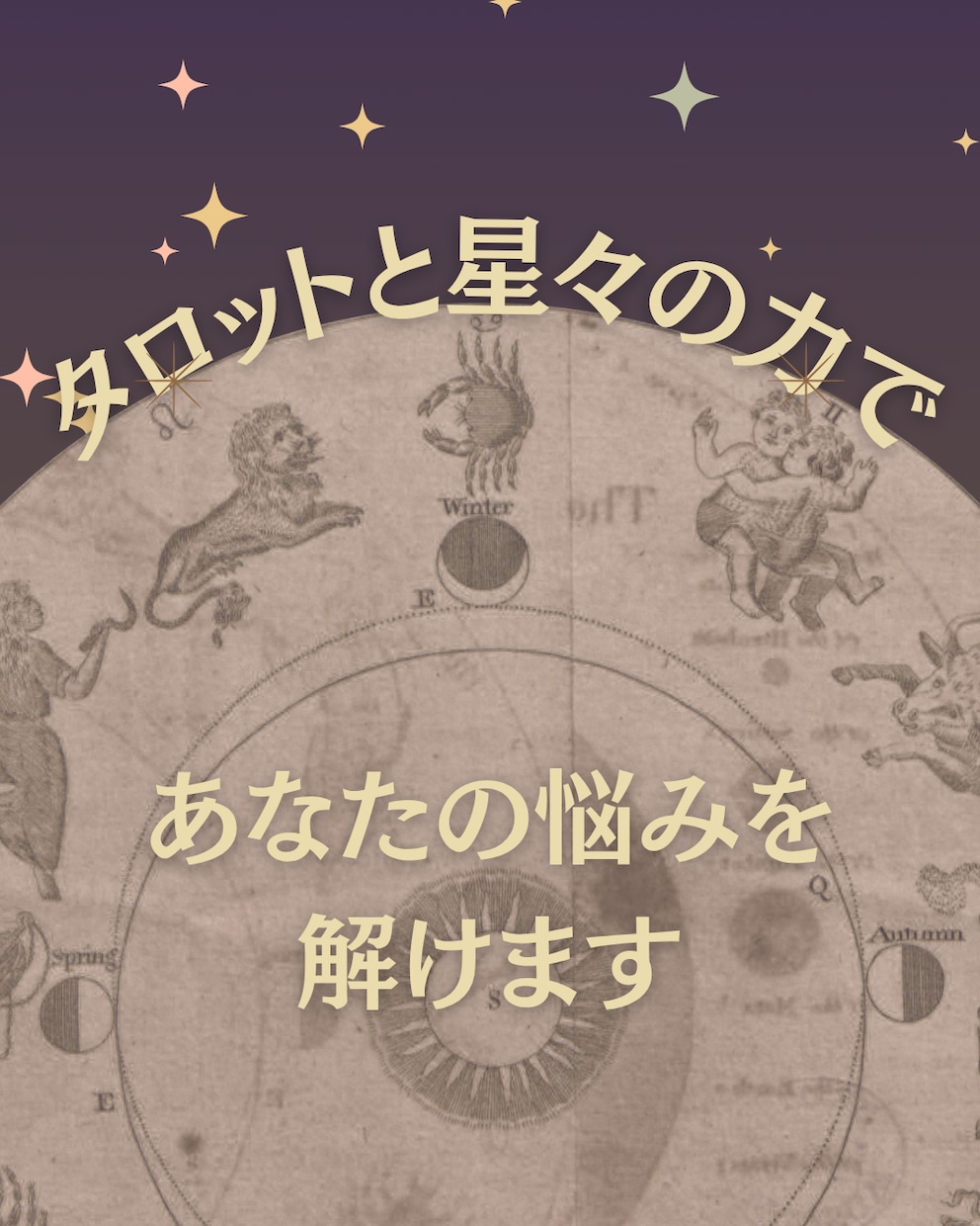 迷うならこれ！即時にあなたの悩みを分析します 西洋占星術Ｘタロットカードで！ イメージ1