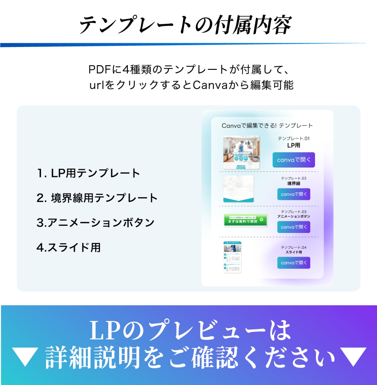 CanvaのLPテンプレートを販売します レスポンシブ対応・自由に編集可能(家事代行ver) イメージ3