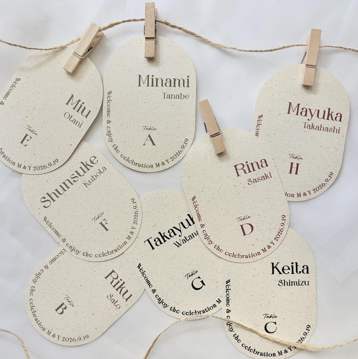 Wedding｜オーバル形エスコートカード作ります 大切なゲストを迎える、洗練されたオリジナルエスコートカード イメージ1