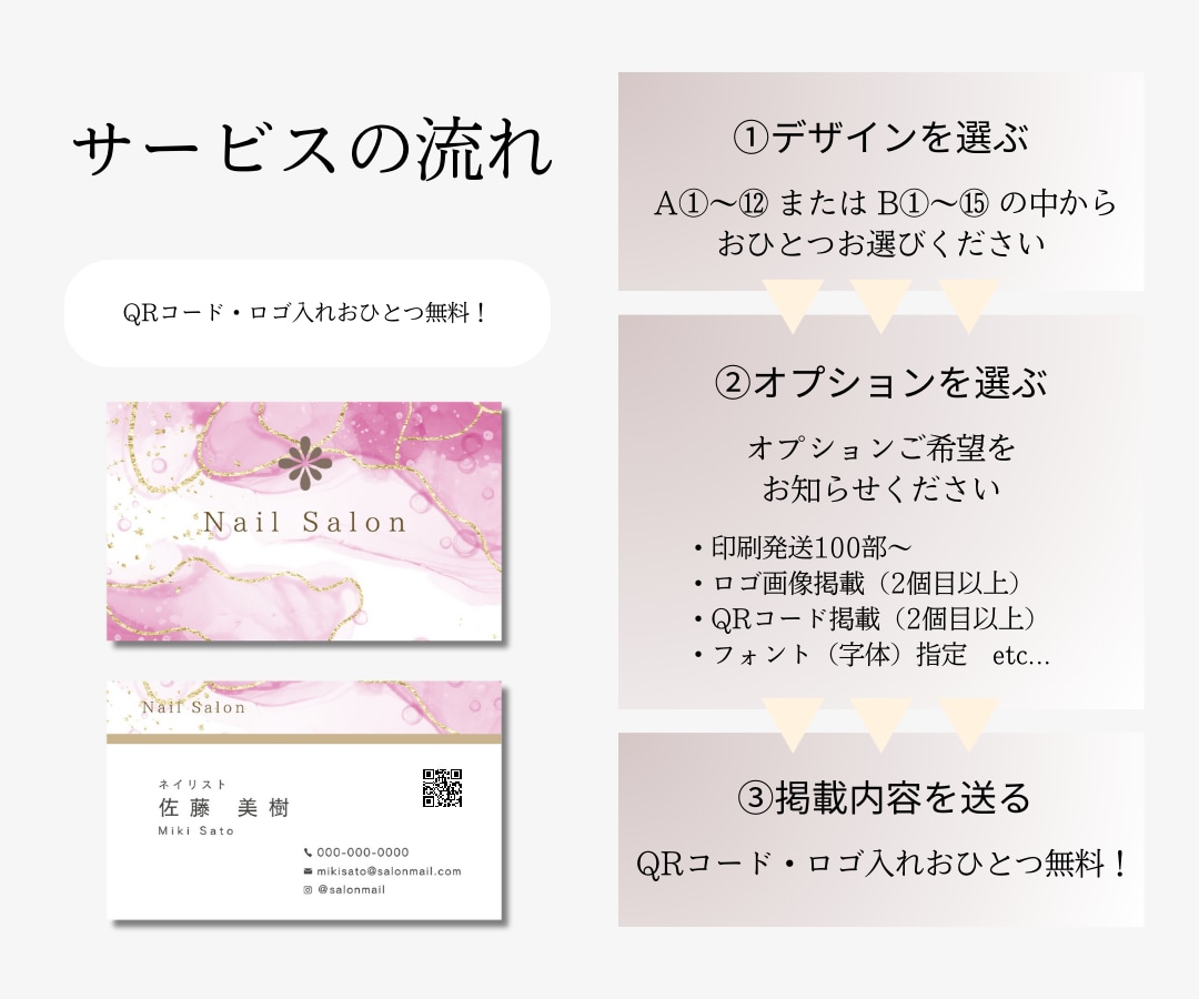 データ即納可能！上品・おしゃれな名刺を作成します セミオーダーだから早い！印刷100部込みでこの価格♪ イメージ7