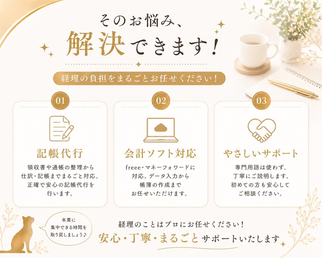 弥生会計•マネーフォワードの記帳代行します 面倒な記帳、丸ごとお任せください イメージ3
