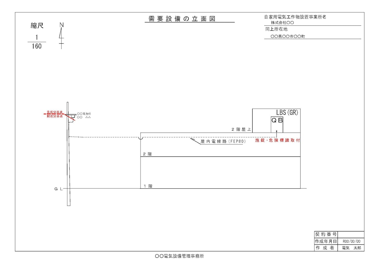 電気主任技術者必須!!立面図をCAD化します 保安管理業務に必須な需要設備の立面図をJW-CADにて作成 イメージ3