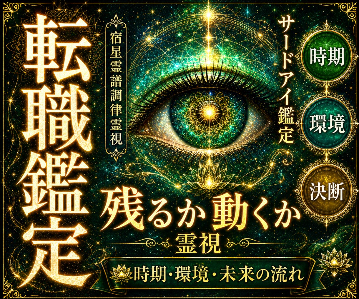 転職すべきか残るべきか、仕事の未来を視ます 動く時期・向いている環境・後悔しない一歩を丁寧に読み解きます イメージ1