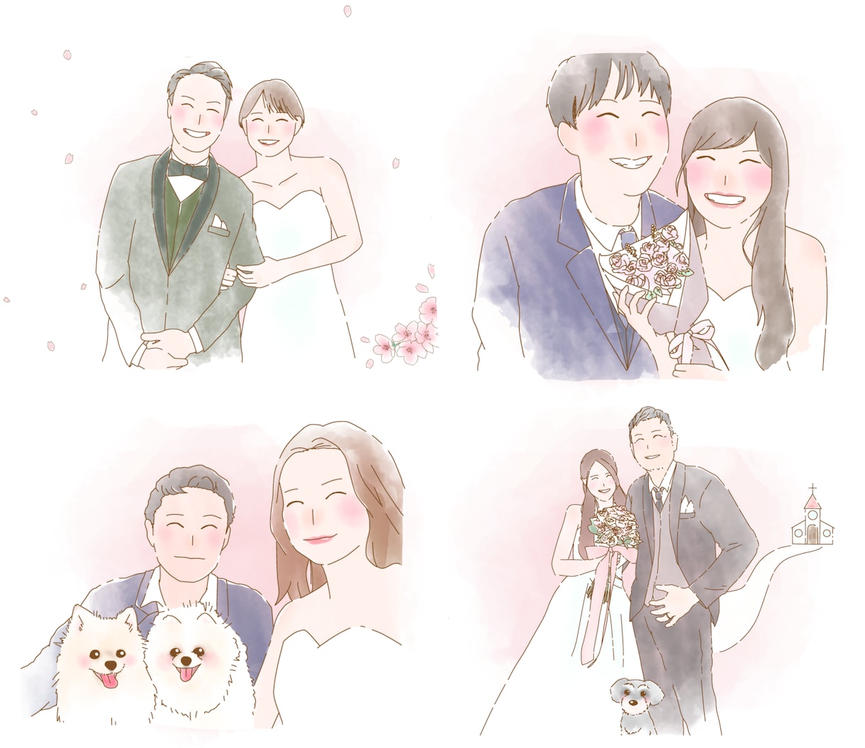 似顔絵入りゆるふわ婚姻届をお作りします お気に入り写真をウエディング姿にドレスアップしてお作りします イメージ6