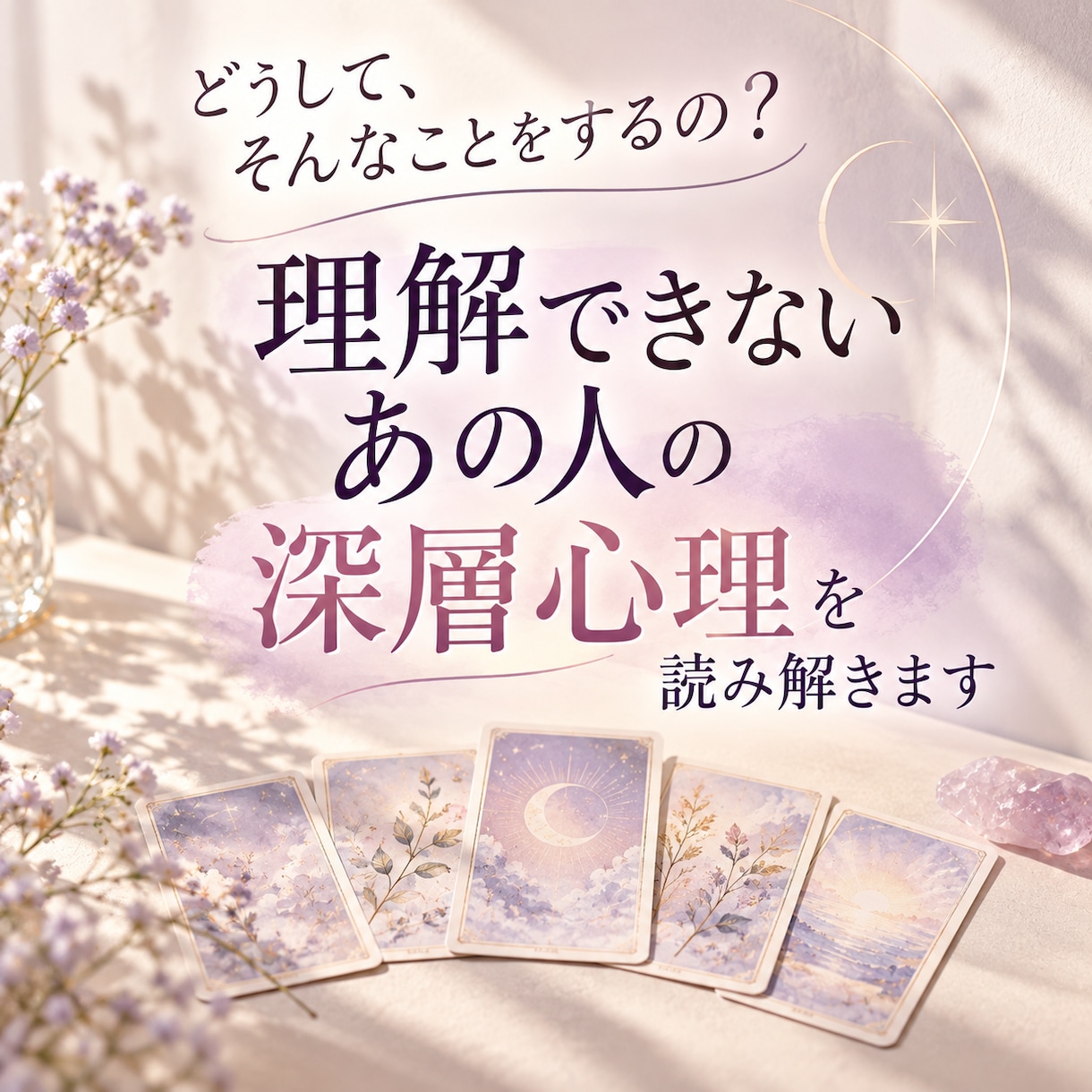 理解できないあの人の深層心理を読み解きます 「表の気持ち・本音・心の奥をタロット5枚でみます」 イメージ1