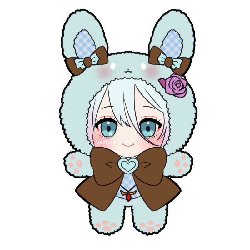 最短3日！商用可能！うさぬい描きます リテイク可能！2人目500円！アクセ追加のオプションなし！ イメージ8