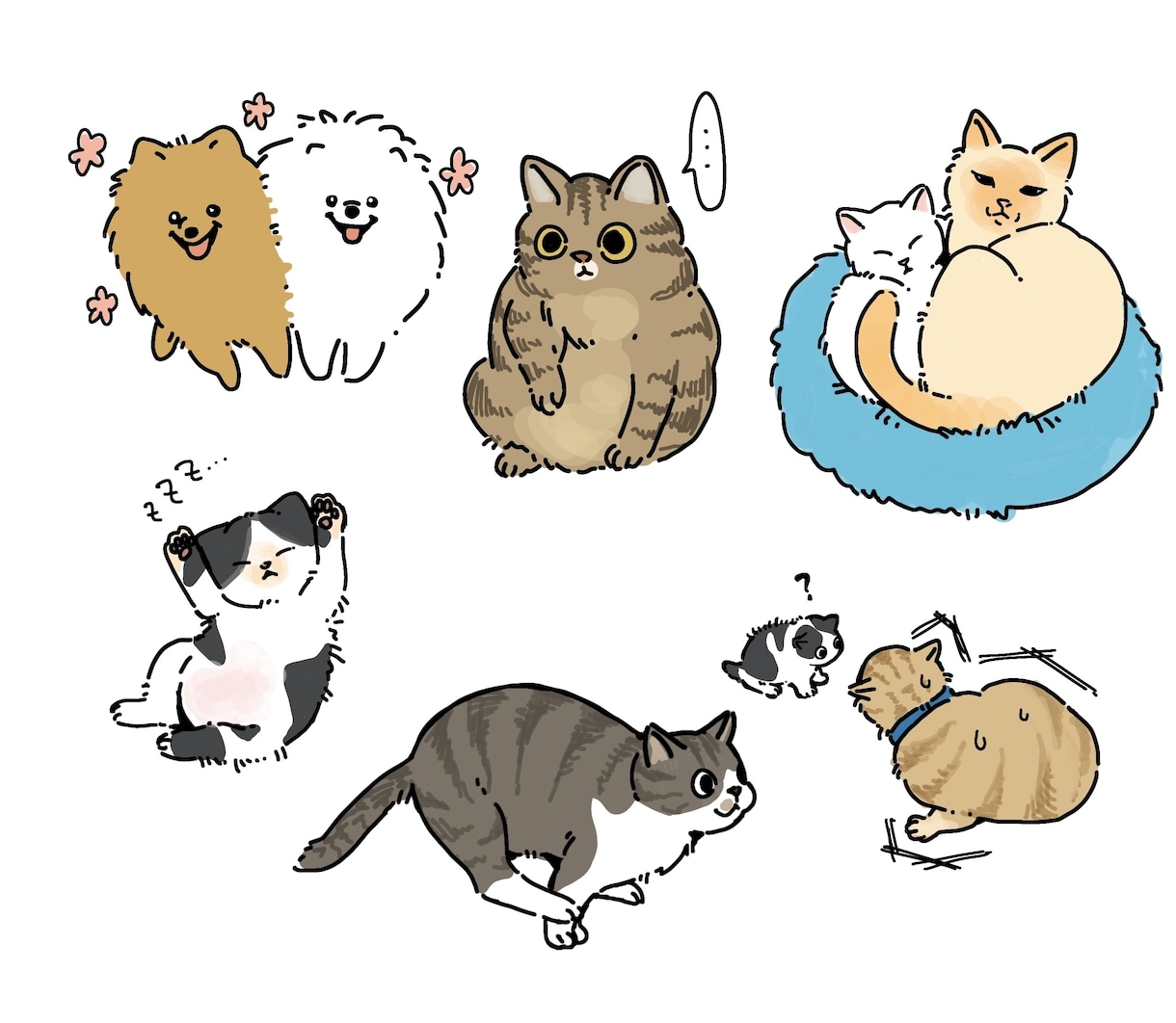 あなたのペットをゆる〜く描きます 猫でも犬でも鳥でもトカゲでもなんでもこい！です！ イメージ3