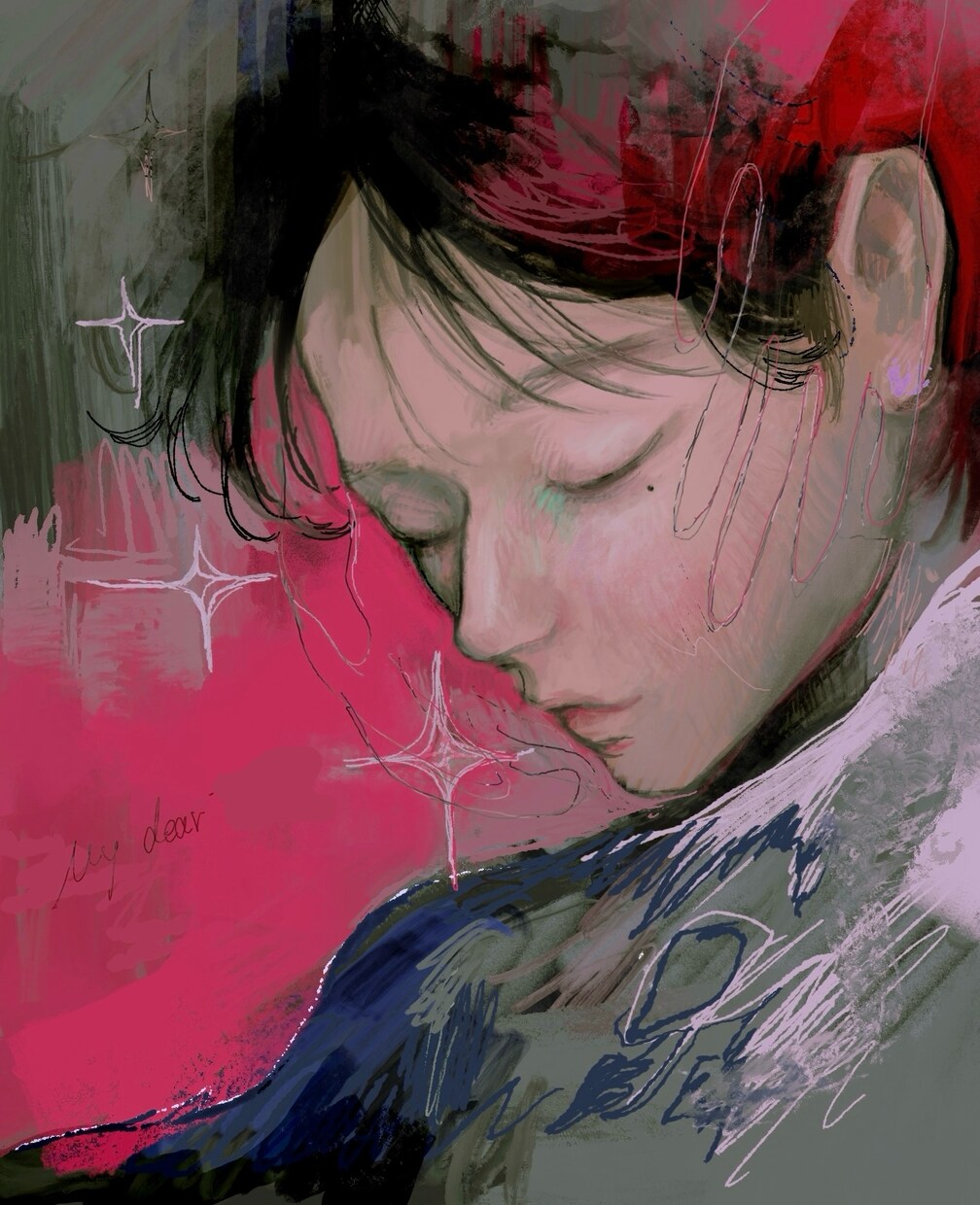 一枚絵・人物／耽美で特別感のある絵を制作します ✩他と被らない“雰囲気“のあるデザインと色使いが得意です✩ イメージ10
